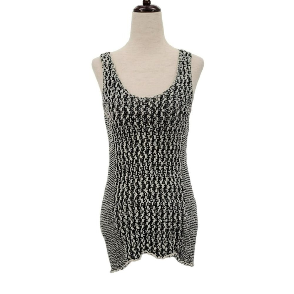 Cabi Sweater Knit Black White Tank Top Womens XS